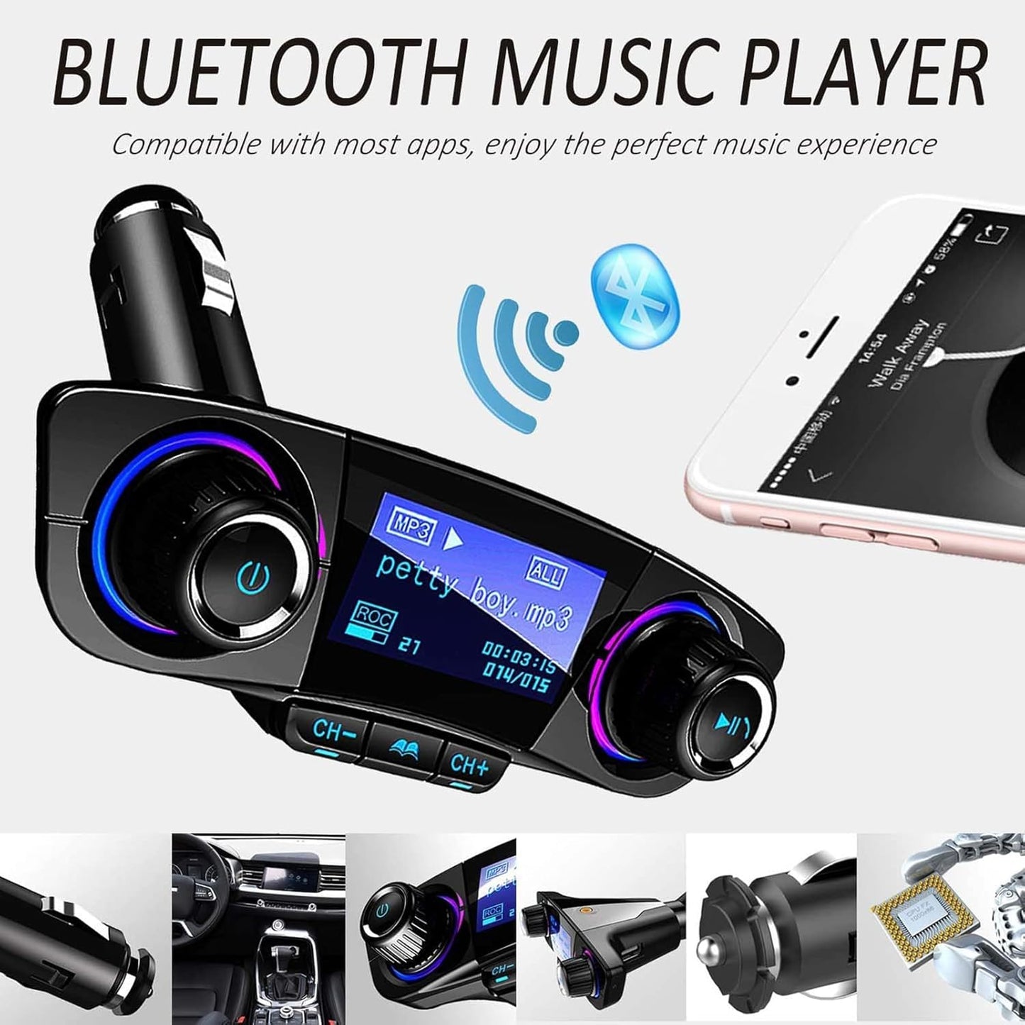 Trasmettitore FM lettore MP3 kit vivavoce per auto wireless